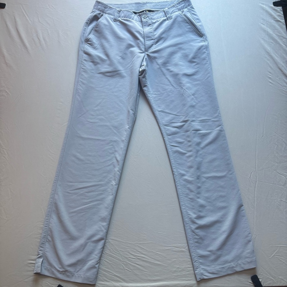 Under Armour Men's Light Gray Chinos Performance Golf Work stretch tech